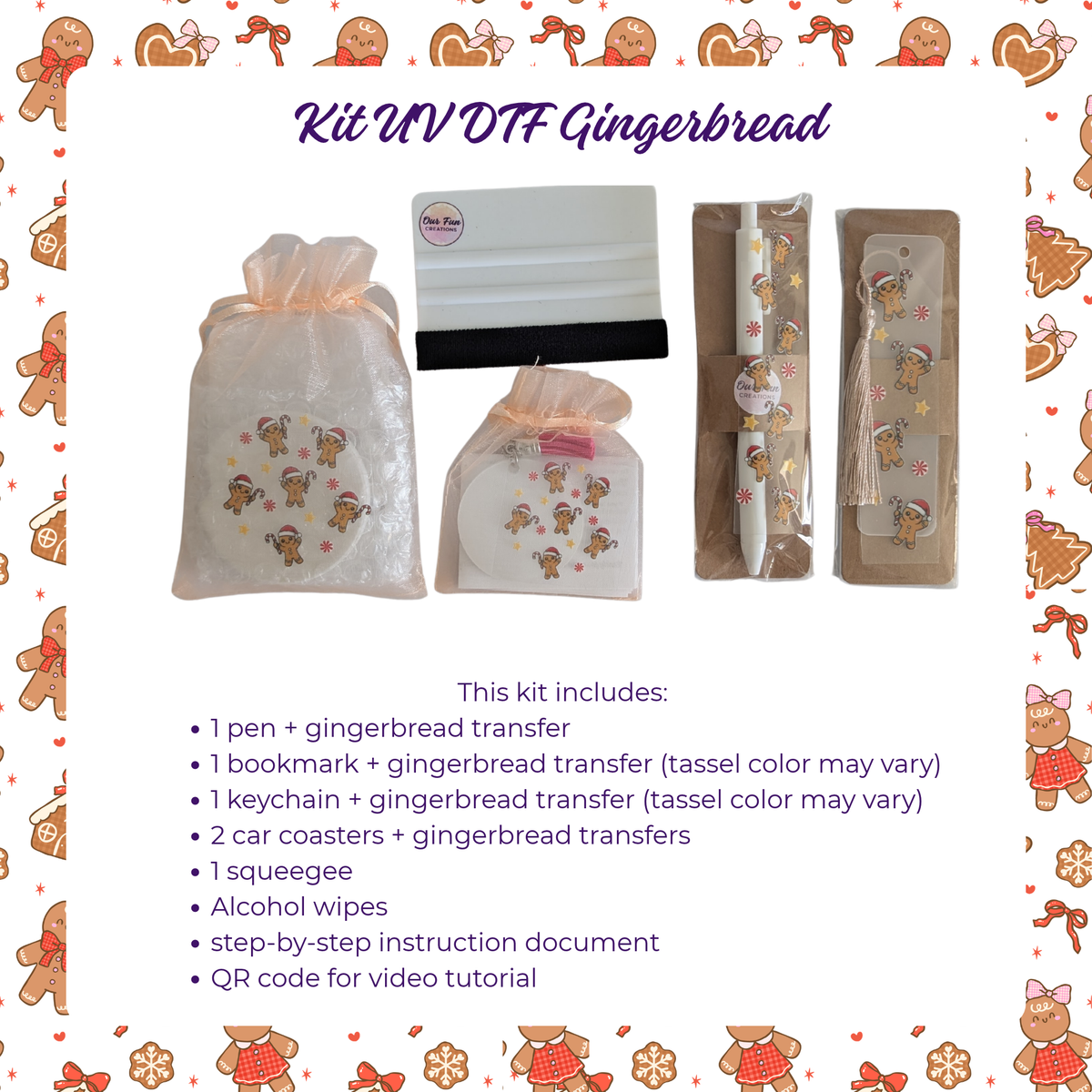 Kit UV DTF Gingerbread (with car coasters)